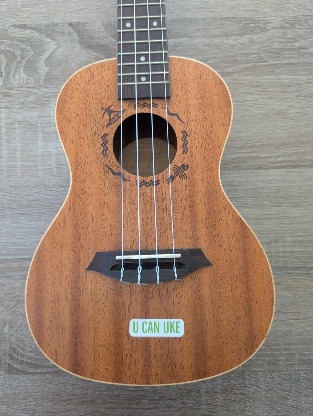Flight DUC323 MAH Concert Ukulele With Case Mahogany Hawaiian Aloha Tiki - Picture 3 of 9